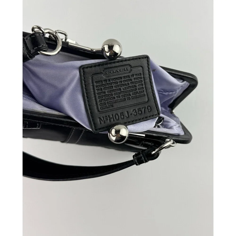 VTG Coach 3579 Madison Black Satin Swarovski Crystal Kiss Lock Bag Archive